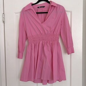 Zara Pink Collared Dress